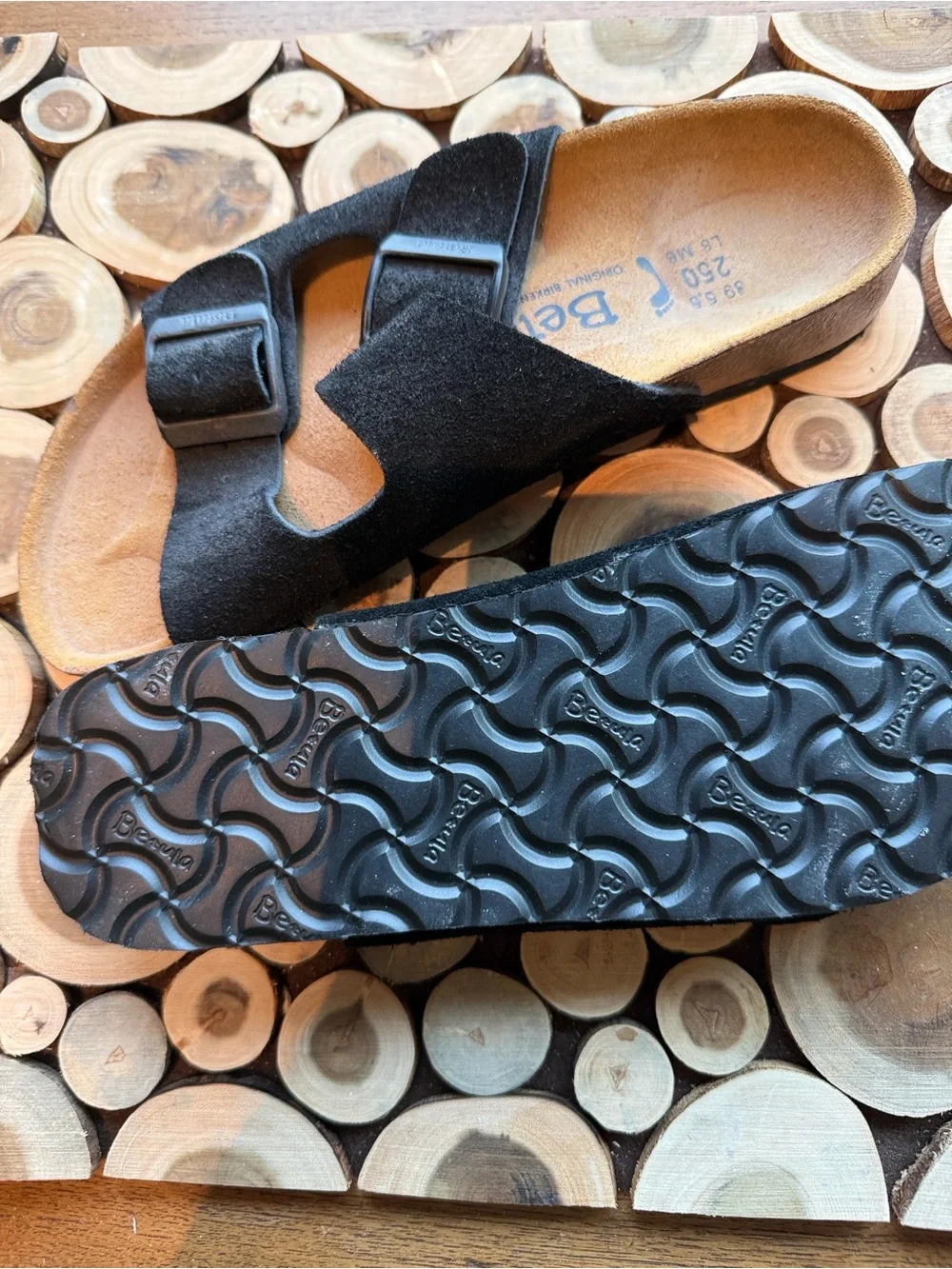 Birkenstock New Black Suede Sandals - 8
